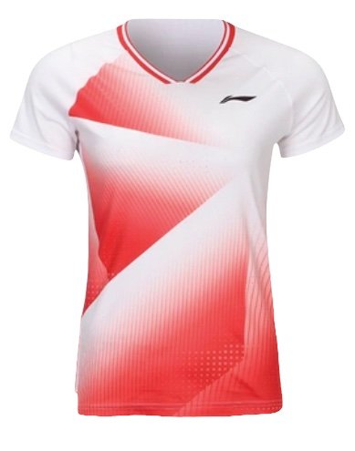 Badminton T Shirt Fold Red White Dame Li Ning Li Ning