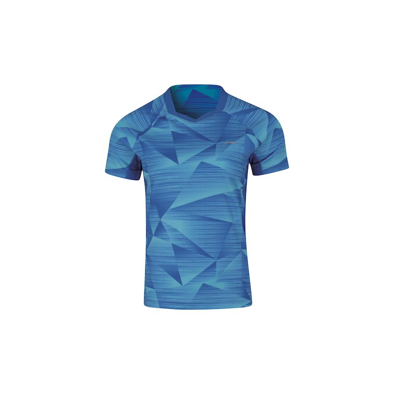 Badminton T-shirt - Blue Pyramids - UNISEX