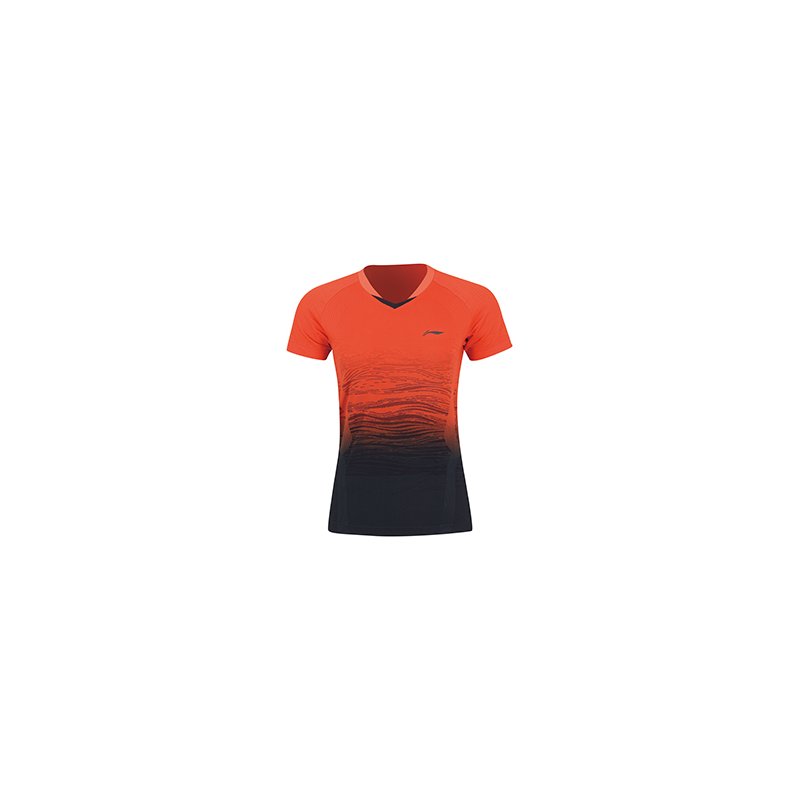 Badminton T-Shirt - China Open Orange/Black Women