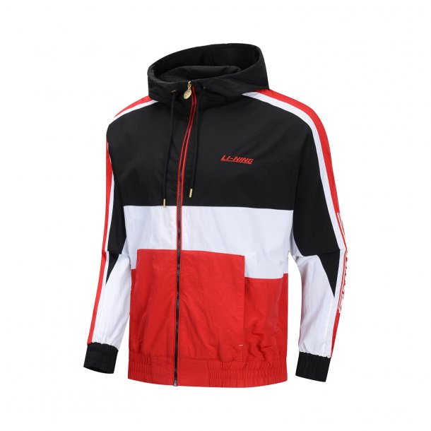 red black white windbreaker