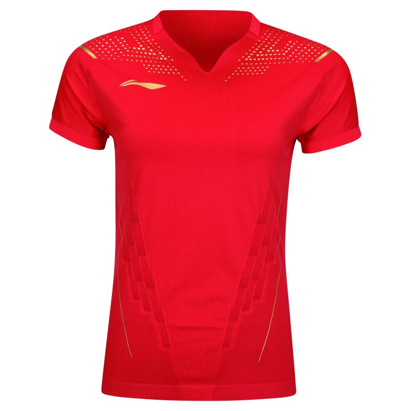 Badminton T-shirt - Golden Drop Red Exclusive Dame