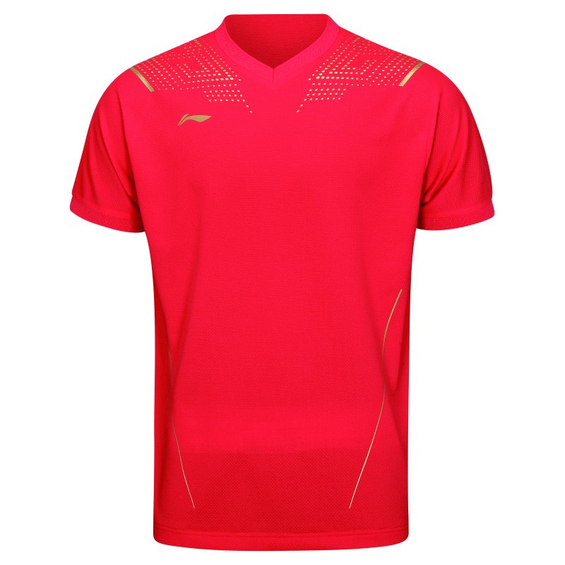 Badminton T-shirt - Golden Drop Red