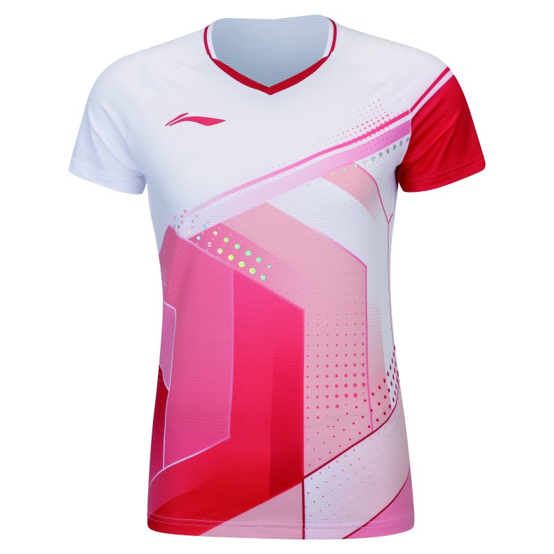 Badminton T-shirt - National White Exclusive Dame - - Li-Ning
