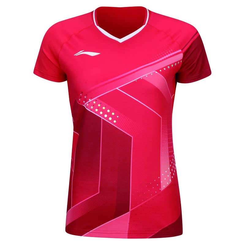 Badminton T-shirt - National Red Exclusive Dame