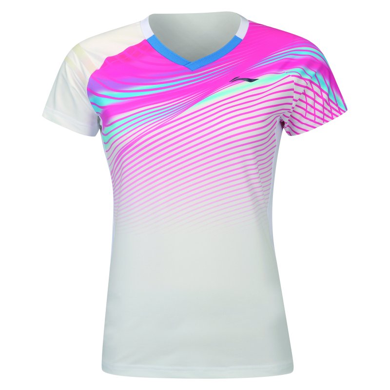 Badminton T-shirt - String White/Pink Dame Li-Ning - Li-Ning