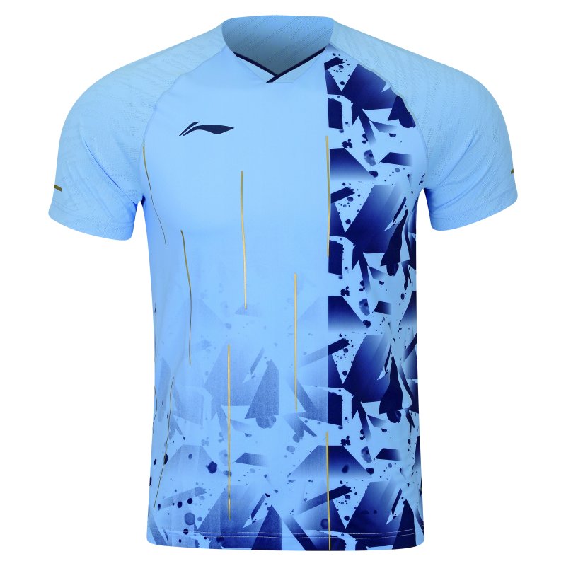 Badminton T-shirt - Flakes Light Blue/Blue Exclusive UNISEX