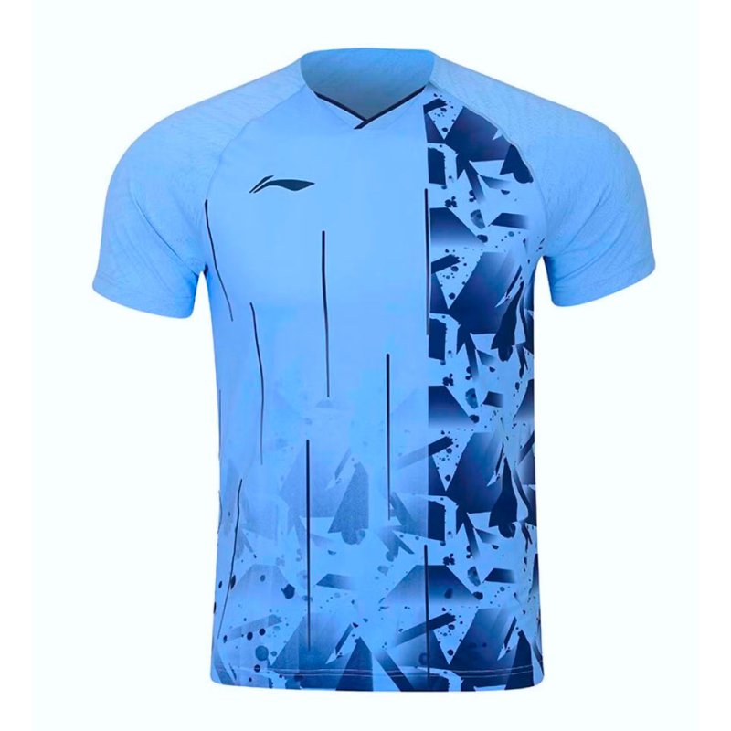 Badminton T-shirt - Flakes Light Blue/Blue UNISEX