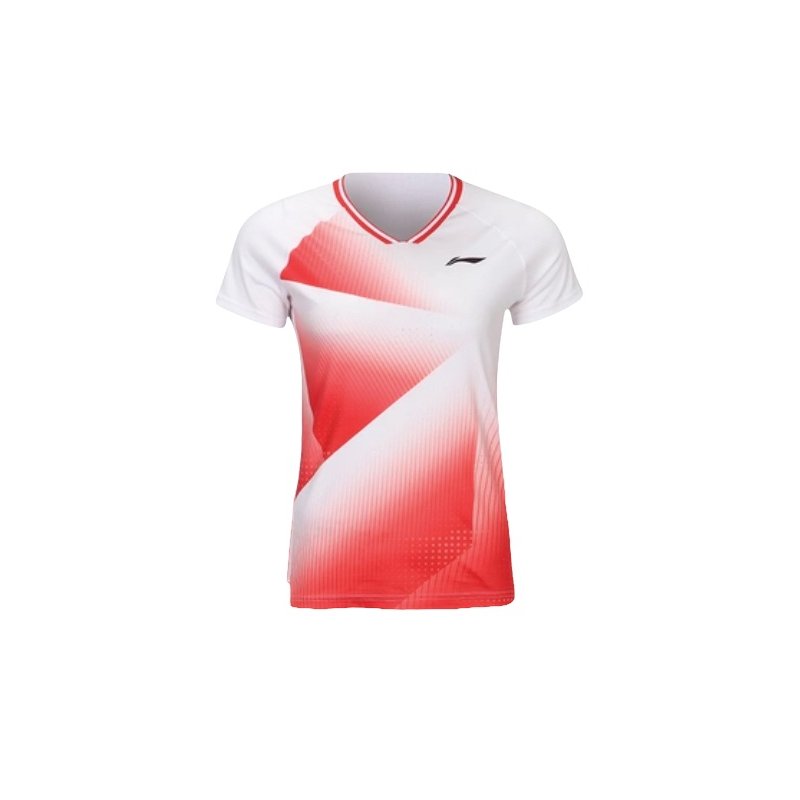 Badminton T-shirt - Fold Red/White Dame