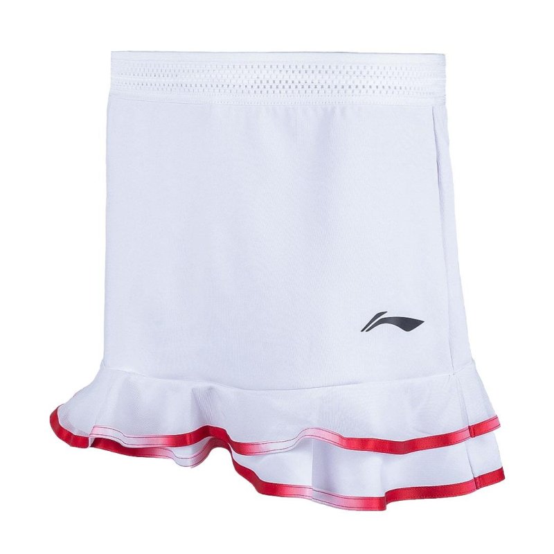 Badminton Skirt - Flakes White/Red