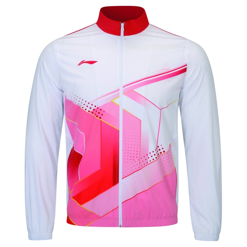 Badminton Tracksuit Jacket - National Red/White