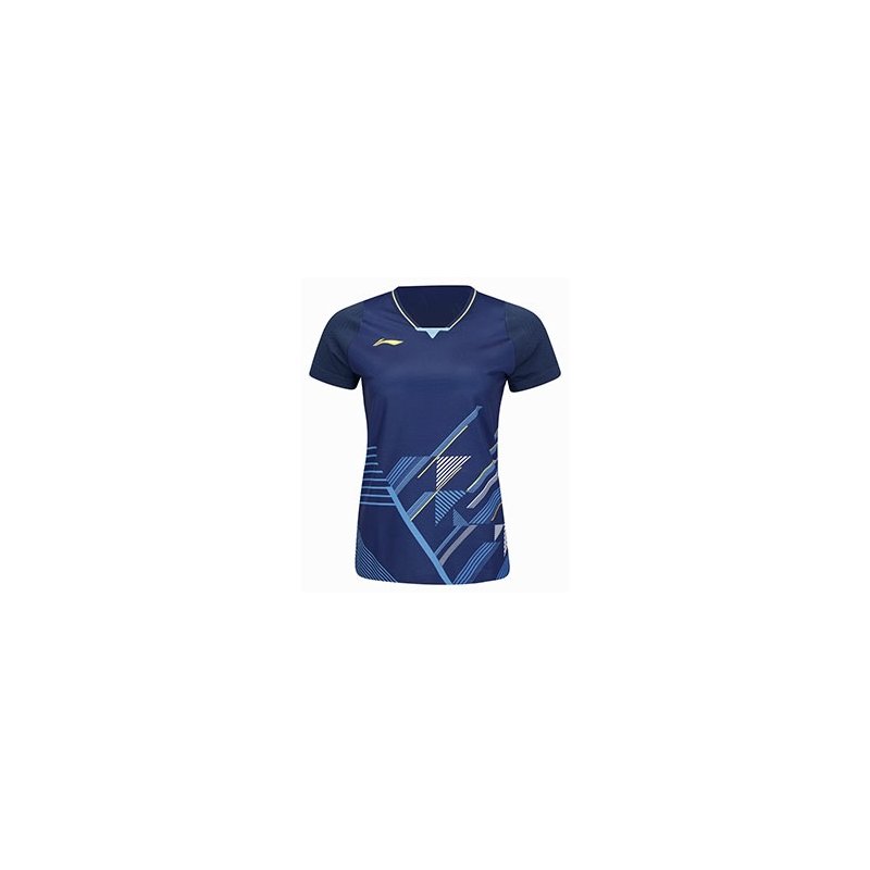 Badminton T-shirt - Crystals Dark Blue E Woman