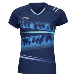 DAMEN Badminton T-shirt - Iceberg Dark Blue