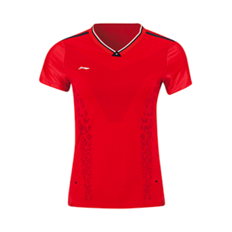 Badminton T-shirt - Red Leopard WC-2019 Exclusive Women