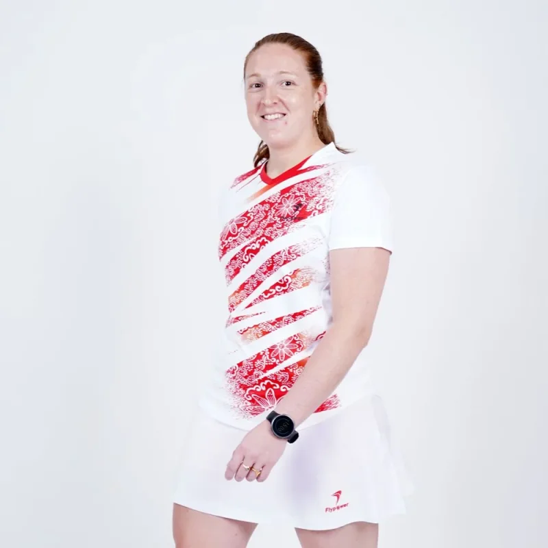 Badminton T-shirt - HRUSANGKALI OLYMPIC JERSEY WHITE WOMEN