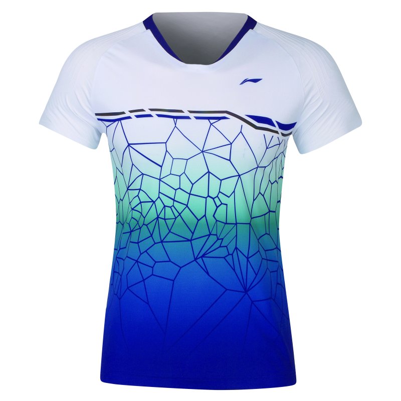Badminton T-shirt Mosaics white/blue Li-Ning -