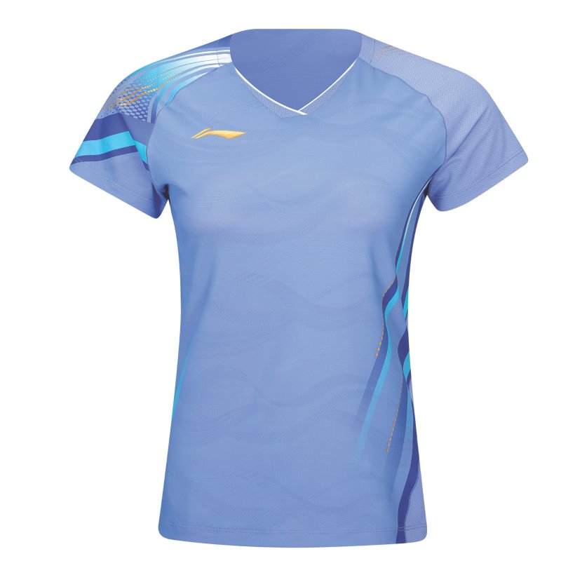 WOMENS Badminton T-shirt - Side Effect Light Blue