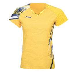 WOMENS Badminton T-shirt - Side Effect Yellow