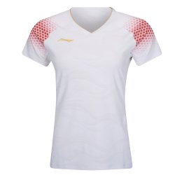 WOMENS Badminton T-shirt - Point Pro White
