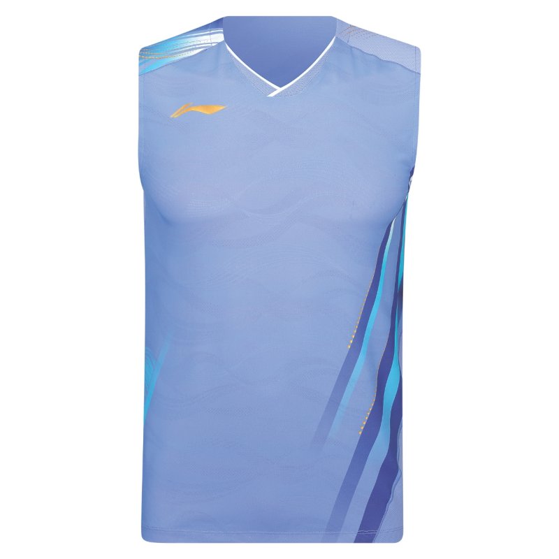 MEN'S Badminton Tank Top - Side Effect Light Blue